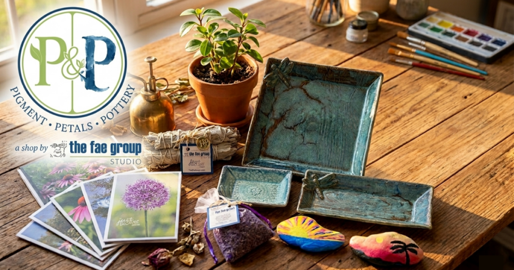 Pigment, Petals, & Pottery a shop by The Fae Group Studio Custom Greeting Cards